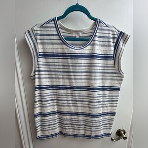 New with tags . LOFT Blue and Gray Sleeveless Muscle Tee. Size Large. NT28